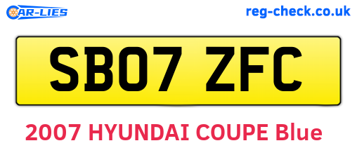 SB07ZFC are the vehicle registration plates.