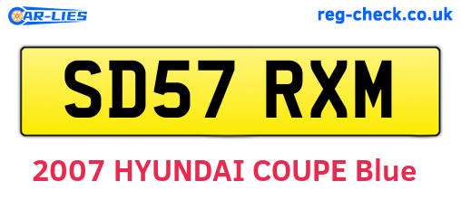 SD57RXM are the vehicle registration plates.