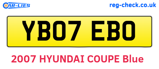 YB07EBO are the vehicle registration plates.
