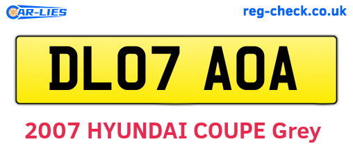 DL07AOA are the vehicle registration plates.