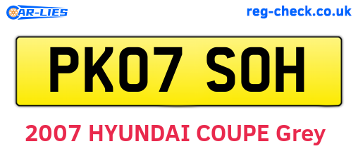 PK07SOH are the vehicle registration plates.