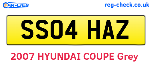 SS04HAZ are the vehicle registration plates.