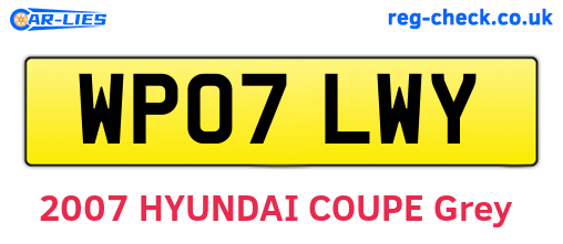 WP07LWY are the vehicle registration plates.