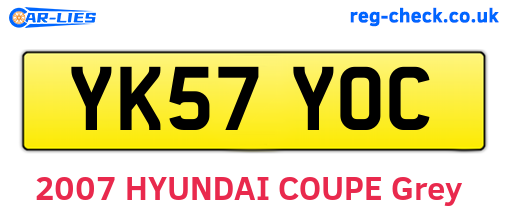 YK57YOC are the vehicle registration plates.