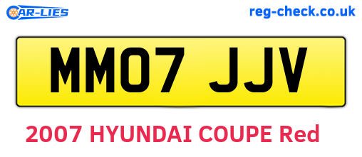 MM07JJV are the vehicle registration plates.