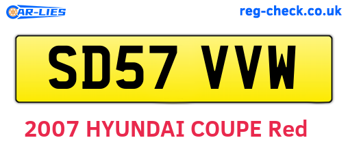 SD57VVW are the vehicle registration plates.