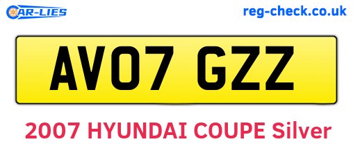 AV07GZZ are the vehicle registration plates.