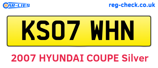 KS07WHN are the vehicle registration plates.