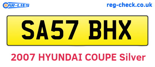 SA57BHX are the vehicle registration plates.