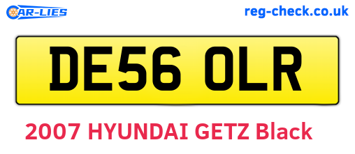 DE56OLR are the vehicle registration plates.