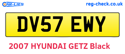 DV57EWY are the vehicle registration plates.