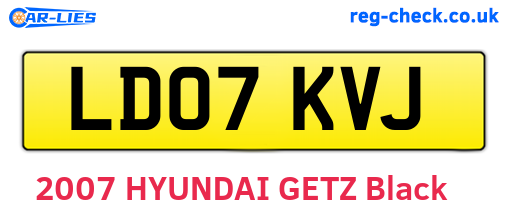 LD07KVJ are the vehicle registration plates.