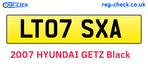 LT07SXA are the vehicle registration plates.