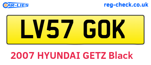 LV57GOK are the vehicle registration plates.