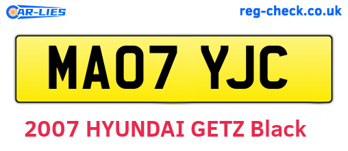 MA07YJC are the vehicle registration plates.