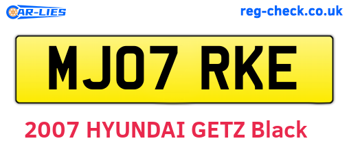 MJ07RKE are the vehicle registration plates.
