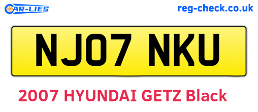 NJ07NKU are the vehicle registration plates.