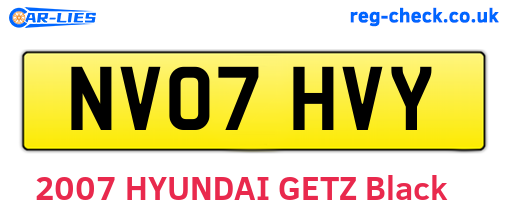 NV07HVY are the vehicle registration plates.
