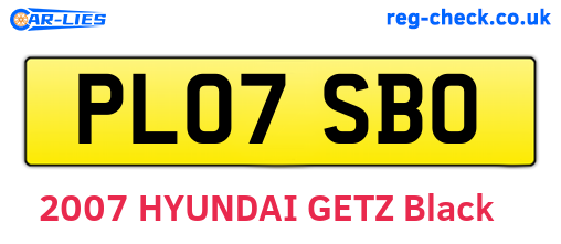 PL07SBO are the vehicle registration plates.