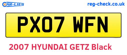 PX07WFN are the vehicle registration plates.