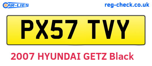 PX57TVY are the vehicle registration plates.