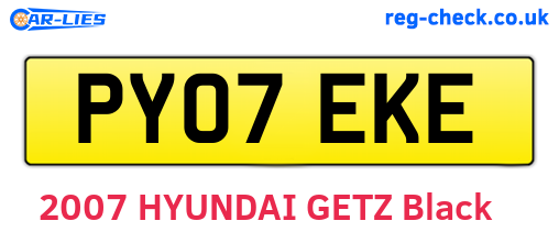 PY07EKE are the vehicle registration plates.