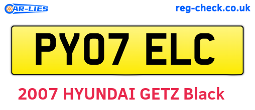 PY07ELC are the vehicle registration plates.