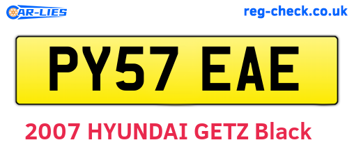 PY57EAE are the vehicle registration plates.