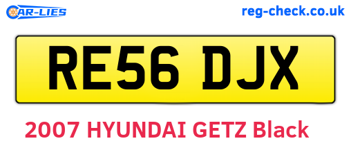 RE56DJX are the vehicle registration plates.