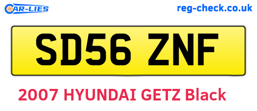 SD56ZNF are the vehicle registration plates.