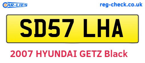 SD57LHA are the vehicle registration plates.