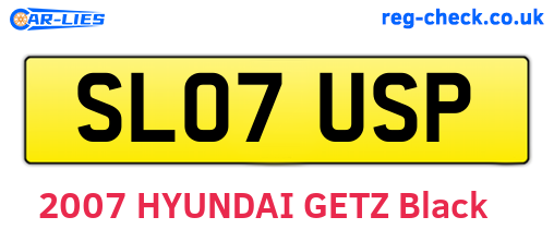 SL07USP are the vehicle registration plates.