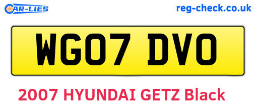 WG07DVO are the vehicle registration plates.