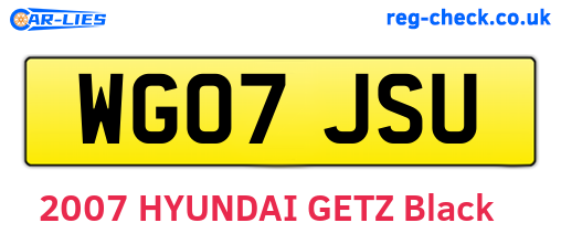 WG07JSU are the vehicle registration plates.