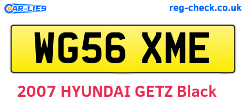 WG56XME are the vehicle registration plates.
