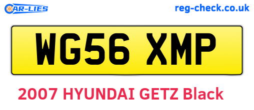 WG56XMP are the vehicle registration plates.
