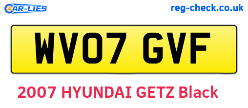 WV07GVF are the vehicle registration plates.