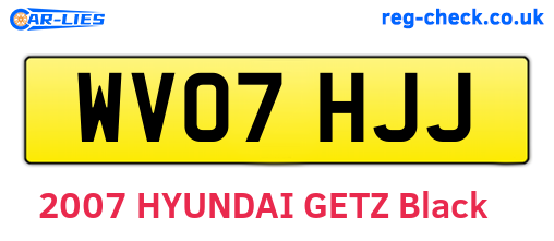 WV07HJJ are the vehicle registration plates.
