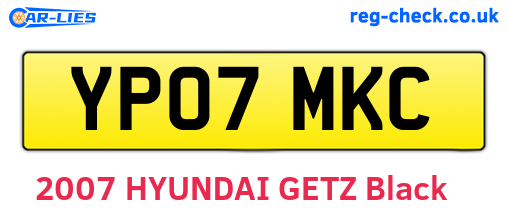 YP07MKC are the vehicle registration plates.