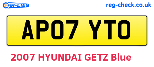 AP07YTO are the vehicle registration plates.