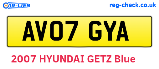 AV07GYA are the vehicle registration plates.