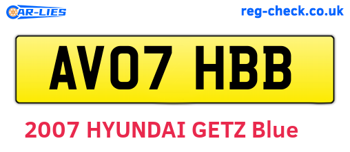 AV07HBB are the vehicle registration plates.