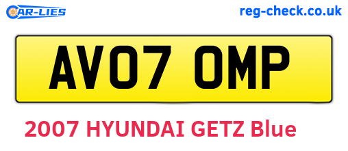 AV07OMP are the vehicle registration plates.