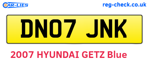 DN07JNK are the vehicle registration plates.