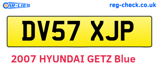 DV57XJP are the vehicle registration plates.