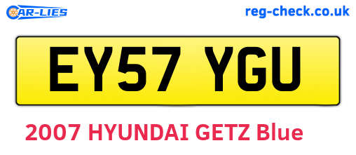 EY57YGU are the vehicle registration plates.