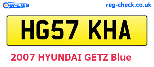 HG57KHA are the vehicle registration plates.