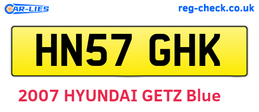 HN57GHK are the vehicle registration plates.