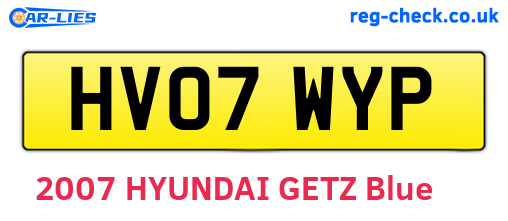 HV07WYP are the vehicle registration plates.
