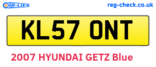 KL57ONT are the vehicle registration plates.